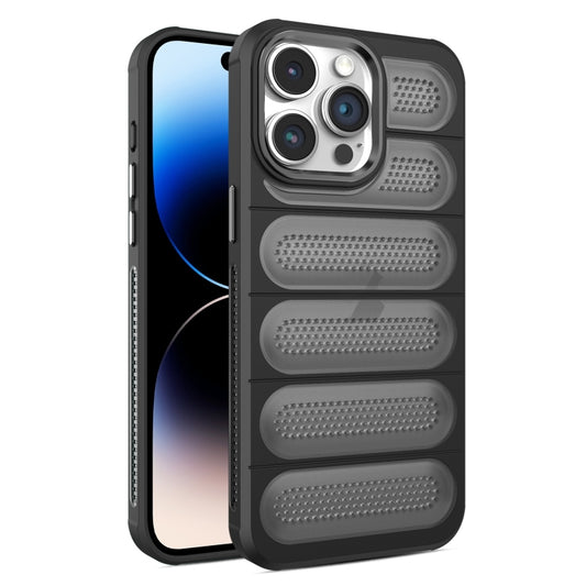 For iPhone 14 Pro Cooling Armor Translucent Mesh Breathable Phone Case(Black) - iPhone 14 Pro Cases by buy2fix | Online Shopping UK | buy2fix