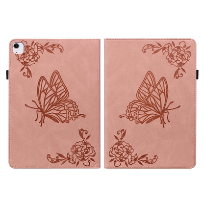 For iPad Air 11 2024 Butterfly Flower Embossed Leather Tablet Case(Rose Gold) - iPad Air 11 2025 / 2024 Cases by buy2fix | Online Shopping UK | buy2fix