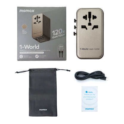 MOMAX UA15 1-World+ 120W Gallium Nitride Global Conversion Socket Power Adapter - USB Charger by MOMAX | Online Shopping UK | buy2fix