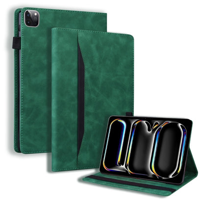 For iPad Pro 11 2024 Splicing Shockproof Leather Tablet Case(Green) - iPad Pro 11 2024 Cases by buy2fix | Online Shopping UK | buy2fix