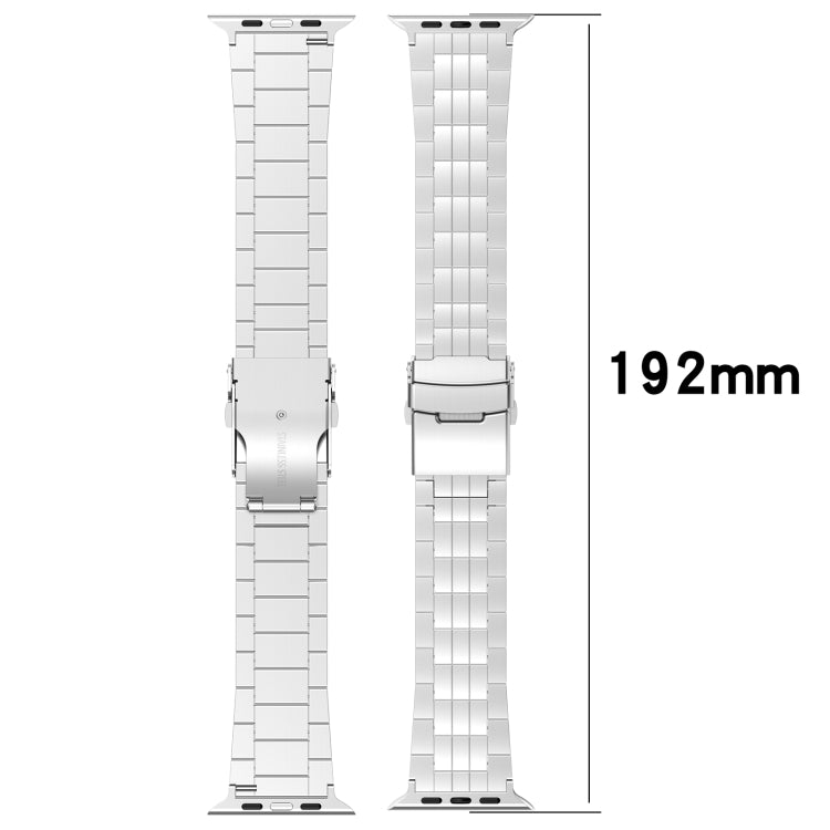 For Apple Watch Series 8 41mm Armor 5-bead Titanium Watch Band(Silver) - Watch Bands by buy2fix | Online Shopping UK | buy2fix