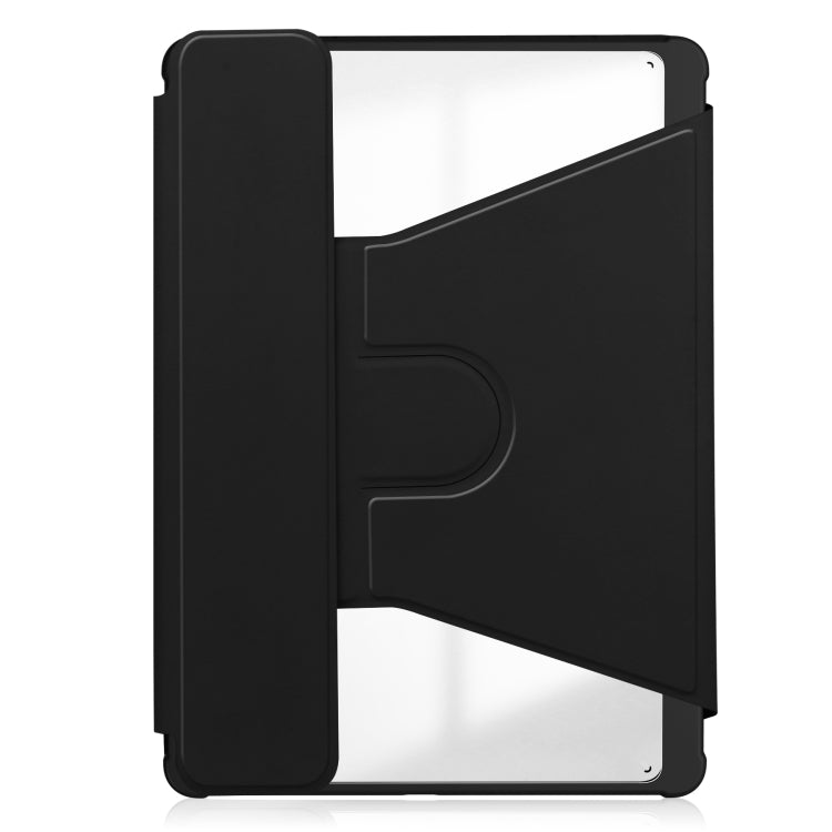 For iPad Air 13 2024 Transparent Rotation Smart Leather Tablet Case(Black) - iPad Air 13 2024 Cases by buy2fix | Online Shopping UK | buy2fix