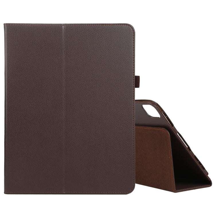 For iPad Air 11 2024 Litchi Texture Solid Color Leather Tablet Case(Brown) - iPad Air 11 2024 Cases by buy2fix | Online Shopping UK | buy2fix