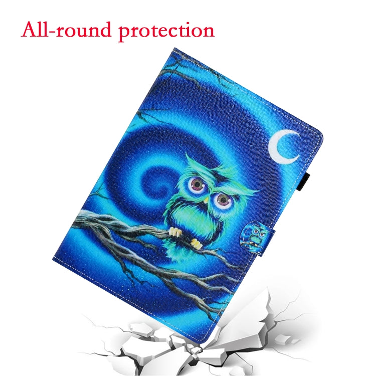 For iPad Pro 11 2024 Coloured Drawing Stitching Smart Leather Tablet Case(Moon Owl) - iPad Pro 11 2024 Cases by buy2fix | Online Shopping UK | buy2fix