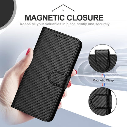 For Xiaomi Redmi K70 / K70 Pro YX0070 Carbon Fiber Buckle Leather Phone Case with Lanyard(Black) - K70 Cases by buy2fix | Online Shopping UK | buy2fix