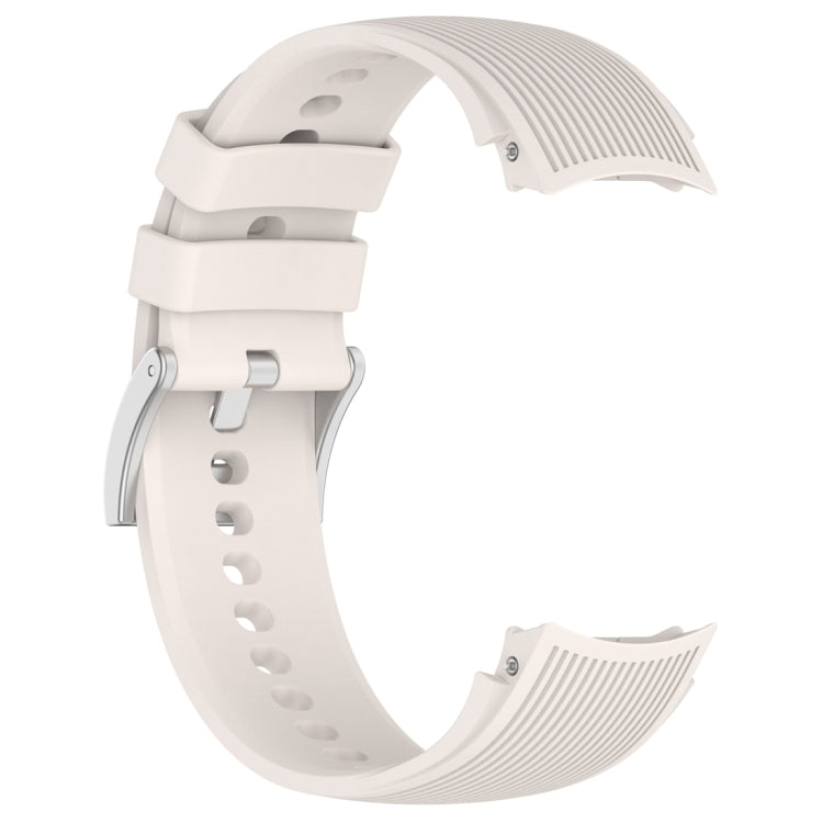 For OPPO Watch X / OnePlus Watch 2 Vertical Texture Silicone Watch Band(Creamy White) - Watch Bands by buy2fix | Online Shopping UK | buy2fix