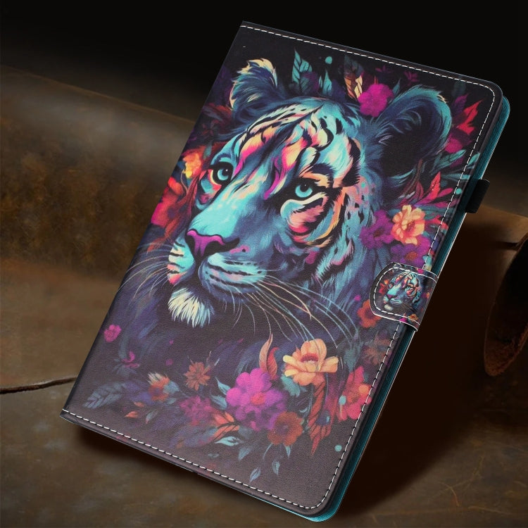 For iPad Pro 11 2024 Painted Litchi Leather Sewing Smart Tablet Case(Tiger) - iPad Pro 11 2024 Cases by buy2fix | Online Shopping UK | buy2fix