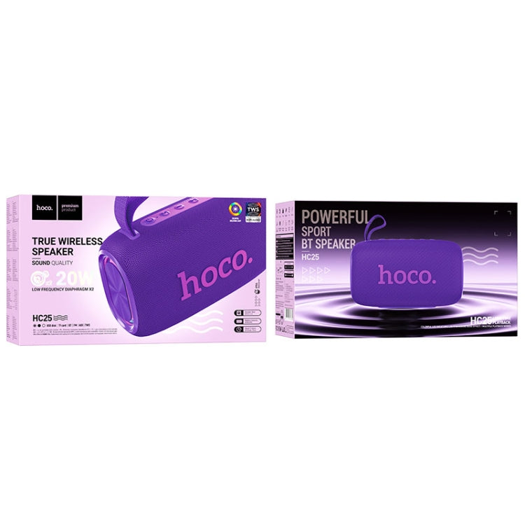 hoco HC25 Radiante Sports Bluetooth 5.2 Speaker Support TWS / FM(Purple) - Desktop Speaker by hoco | Online Shopping UK | buy2fix