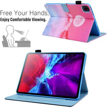 For iPad Pro 11 2024 Colored Drawing Leather Smart Tablet Case(Red Moom) - iPad Pro 11 2024 Cases by buy2fix | Online Shopping UK | buy2fix