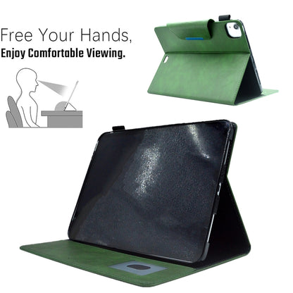 For iPad Pro 11 2024 Suede Cross Texture Magnetic Clasp Leather Smart Tablet Case(Green) - iPad Pro 11 2024 Cases by buy2fix | Online Shopping UK | buy2fix