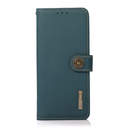 For iPhone 16 Pro KHAZNEH Custer Genuine Leather RFID Phone Case(Green) - iPhone 16 Pro Cases by buy2fix | Online Shopping UK | buy2fix