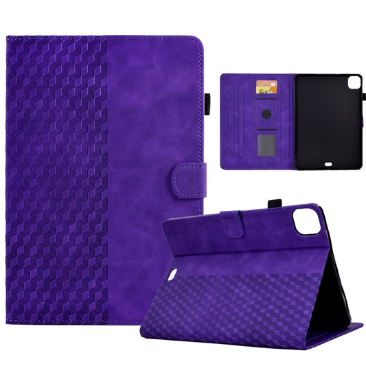 For iPad Pro 11 2024 Rhombus Embossed Leather Tablet Case(Purple) - iPad Pro 11 2024 Cases by buy2fix | Online Shopping UK | buy2fix