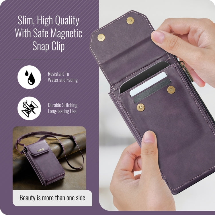 CaseMe Me40 Vertical Multifunctional Shoulder Crossbody Phone Bag(Purple) -  by CaseMe | Online Shopping UK | buy2fix