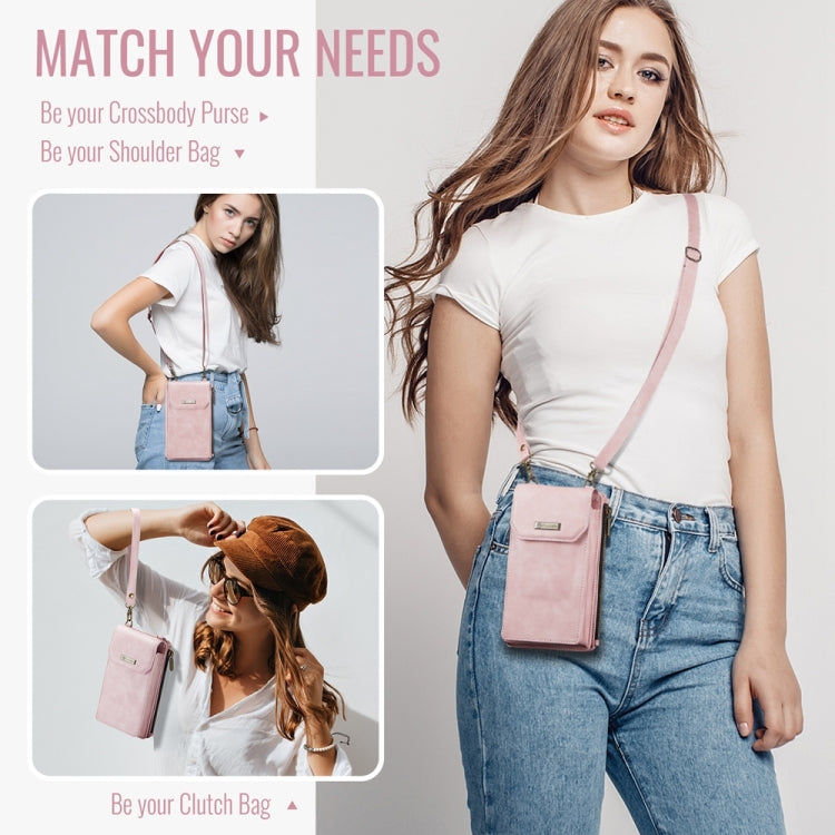 CaseMe Me40 Vertical Multifunctional Shoulder Crossbody Phone Bag(Pink) -  by CaseMe | Online Shopping UK | buy2fix