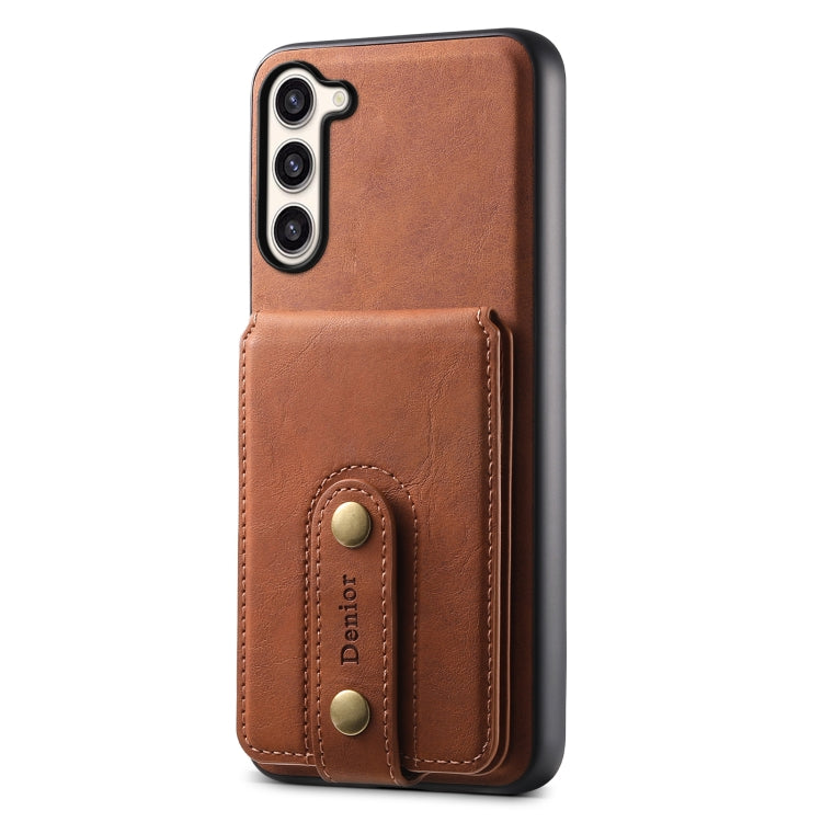 For Samsung Galaxy S23+ 5G Denior D14 NK Retro Pattern MagSafe Magnetic Card Holder Leather Phone Case(Brown) - Galaxy S23+ 5G Cases by Denior | Online Shopping UK | buy2fix