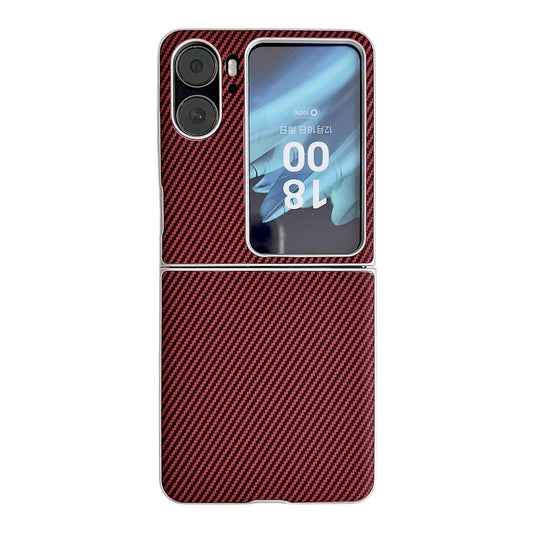 For OPPO Find N2 Flip Kevlar Carbon Fiber Ultra-thin Shockproof Phone Case(Red) - Find N2 Flip Cases by buy2fix | Online Shopping UK | buy2fix