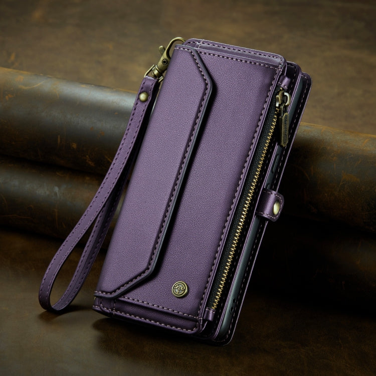 For Google Pixel 8 CaseMe C36 Card Slots Zipper Wallet RFID Anti-theft Leather Phone Case(Purple) - Google Cases by CaseMe | Online Shopping UK | buy2fix