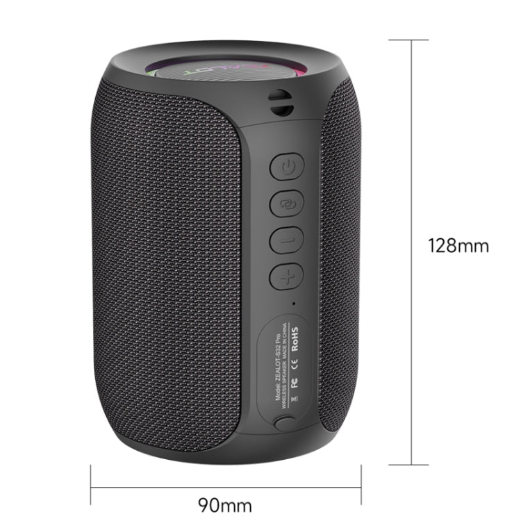 Zealot S32 Pro 15W High Power Bluetooth Speaker with Colorful Light(Black) - Desktop Speaker by ZEALOT | Online Shopping UK | buy2fix