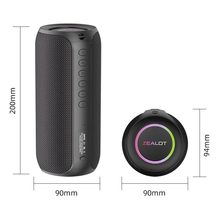 Zealot S32 Max 20W High Power Bluetooth Speaker with RGB Light(Grey) - Desktop Speaker by ZEALOT | Online Shopping UK | buy2fix