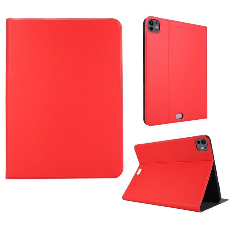 For iPad Pro 11 2024 Stretch Voltage Plain Leather Smart Tablet Case(Red) - iPad Pro 11 2024 Cases by buy2fix | Online Shopping UK | buy2fix