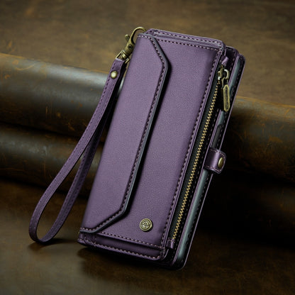 For Samsung Galaxy A22 5G CaseMe C36 Card Slots Zipper Wallet RFID Anti-theft Leather Phone Case(Purple) - Galaxy Phone Cases by CaseMe | Online Shopping UK | buy2fix