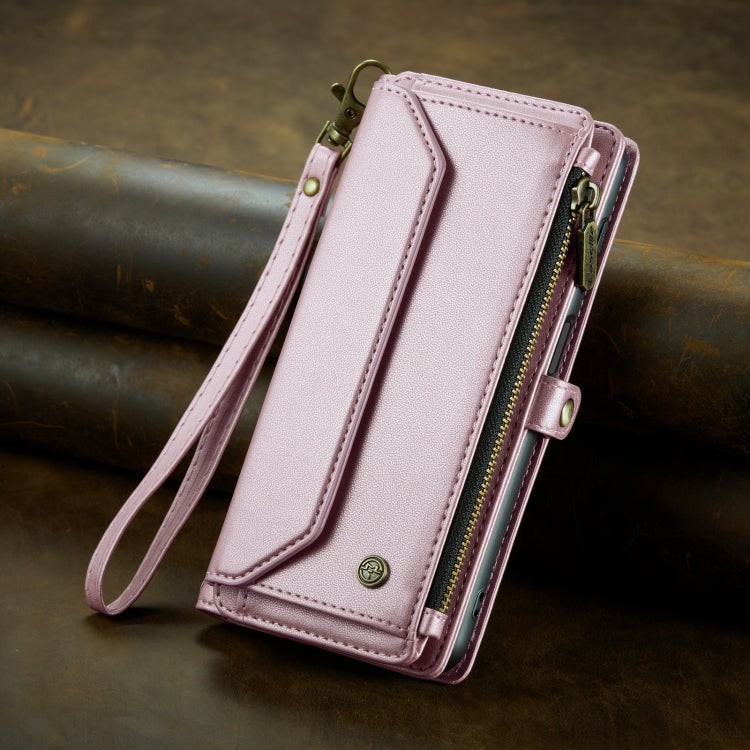 For Samsung Galaxy A24 CaseMe C36 Card Slots Zipper Wallet RFID Anti-theft Leather Phone Case(Pink) - Galaxy Phone Cases by CaseMe | Online Shopping UK | buy2fix