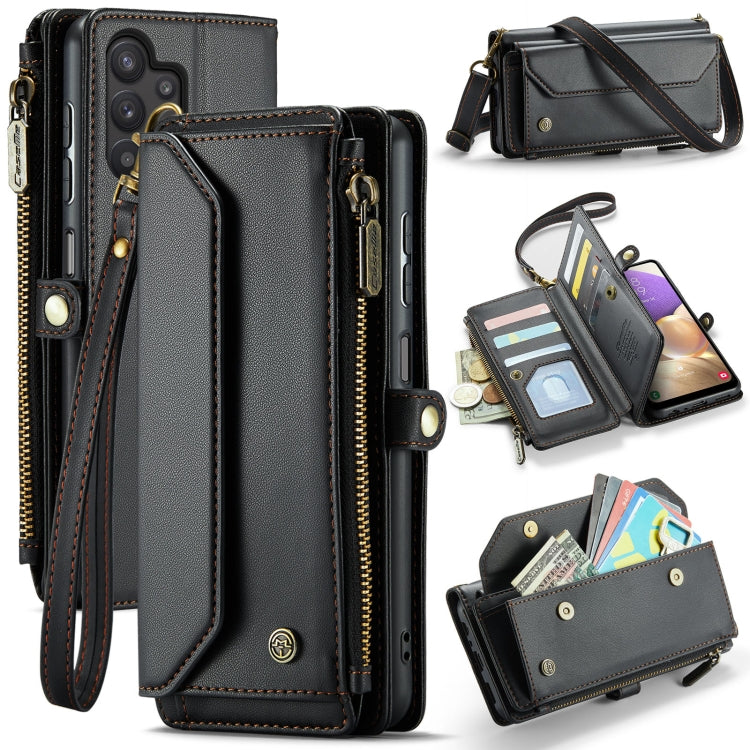 For Samsung Galaxy A32 5G CaseMe C36 Card Slots Zipper Wallet RFID Anti-theft Leather Phone Case(Black) - Galaxy Phone Cases by CaseMe | Online Shopping UK | buy2fix