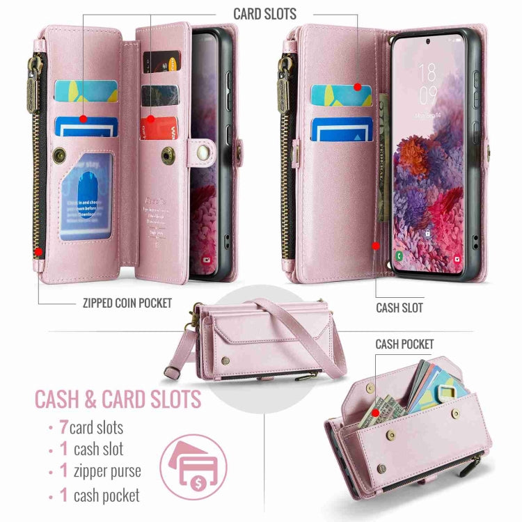 For Samsung Galaxy S20 CaseMe C36 Card Slots Zipper Wallet RFID Anti-theft Leather Phone Case(Pink) - Galaxy Phone Cases by CaseMe | Online Shopping UK | buy2fix