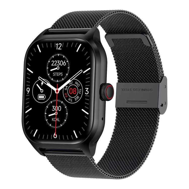 LEMFO LT10 2.01 inch TFT Screen Smart Watch Supports Bluetooth Call / Health Monitoring, Steel Strap(Black) - Smart Watches by LEMFO | Online Shopping UK | buy2fix