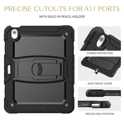 For iPad Air 13 2024 Silicone Hydric PC Tablet Case with Shoulder Strap & Holder(Black) - iPad Air 13 2024 Cases by buy2fix | Online Shopping UK | buy2fix