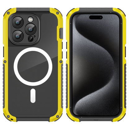 For iPhone 15 Pro MagSafe Shockproof Metal Phone Case(Yellow) - iPhone 15 Pro Cases by buy2fix | Online Shopping UK | buy2fix