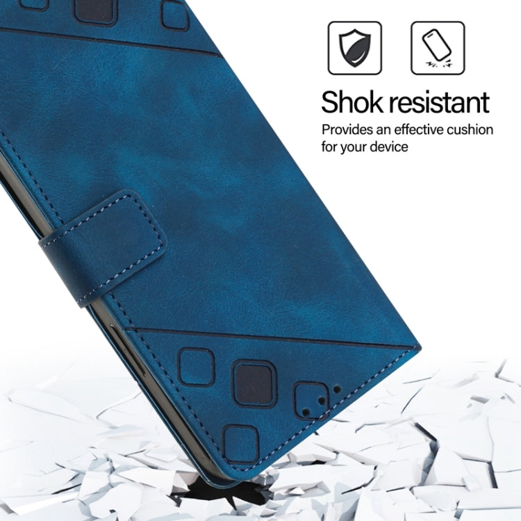 For Blackview Shark 8 Skin Feel Embossed Leather Phone Case(Blue) - More Brand by buy2fix | Online Shopping UK | buy2fix