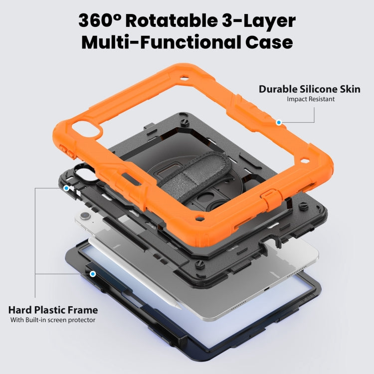 For iPad Air 11 2024 Silicone Hybrid PC Tablet Case with Shoulder Strap(Orange) - iPad Air 11 2024 Cases by buy2fix | Online Shopping UK | buy2fix