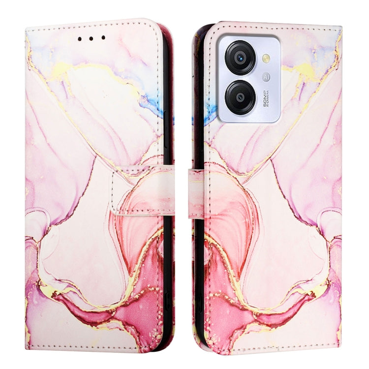 For Blackview Color 8 PT003 Marble Pattern Flip Leather Phone Case(Rose Gold) - More Brand by buy2fix | Online Shopping UK | buy2fix