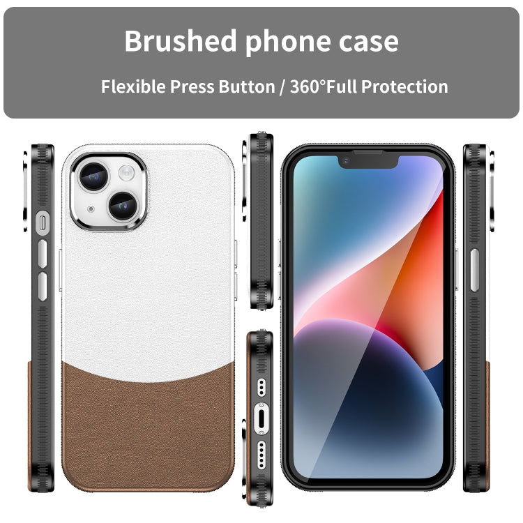 For iPhone 13 Leather Texture MagSafe Magnetic TPU + PC Phone Case(Brown) - iPhone 13 Cases by buy2fix | Online Shopping UK | buy2fix