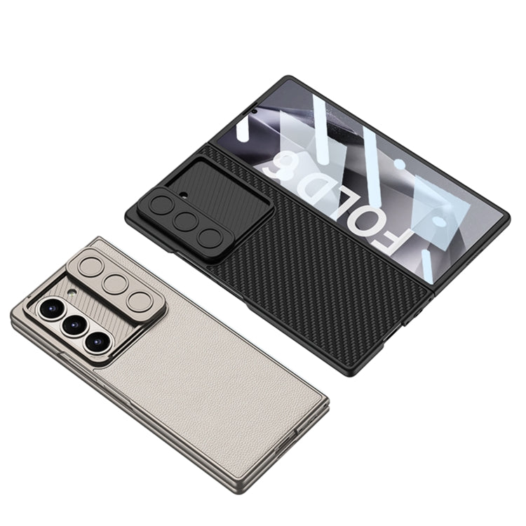 For Samsung Galaxy Z Fold6 GKK Integrated Ultra-thin Sliding Window Leather Phone Case(Grey) - Galaxy Z Fold6 5G Cases by GKK | Online Shopping UK | buy2fix