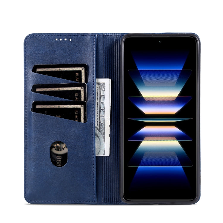 For Redmi K70 Ultra AZNS Magnetic Calf Texture Flip Leather Phone Case(Dark Blue) - Xiaomi Cases by AZNS | Online Shopping UK | buy2fix