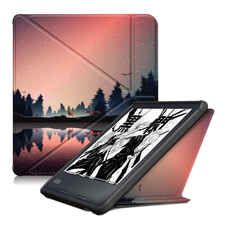 For Kobo Libra Colour 2024 Solid Color Deformation TPU Leather Smart Tablet Case(Sunset) - Others by buy2fix | Online Shopping UK | buy2fix