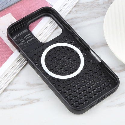 For iPhone 16 Pro Pure Color Honeycomb Aromatherapy MagSafe Phone Case(Black) - iPhone 16 Pro Cases by buy2fix | Online Shopping UK | buy2fix