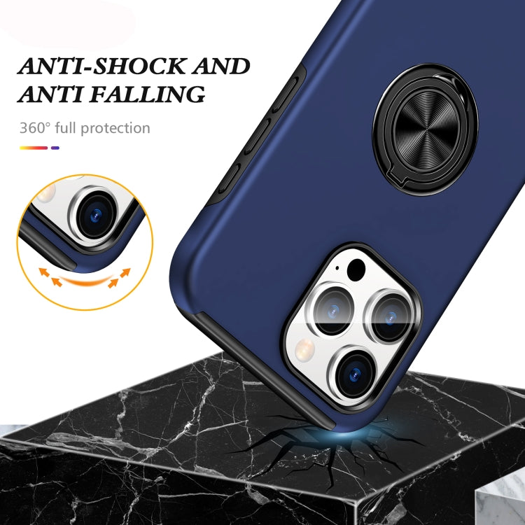 For iPhone 16 Magnetic Ring Holder Phone Case(Navy Blue) - iPhone 16 Cases by buy2fix | Online Shopping UK | buy2fix