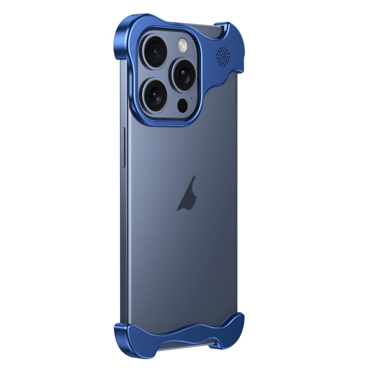 For iPhone 14 Pro Max Aromatherapy Alloy Frameless Phone Case(Blue) - iPhone 14 Pro Max Cases by buy2fix | Online Shopping UK | buy2fix