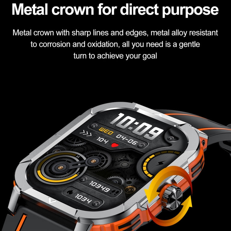 LEMFO HK56 2.06 inch BT5.3 IP68 Sport Smart Watch, Support Bluetooth Call / Message Notification / Heart Rate / Blood Pressure Health Monitor(Orange) - Smart Watches by LEMFO | Online Shopping UK | buy2fix