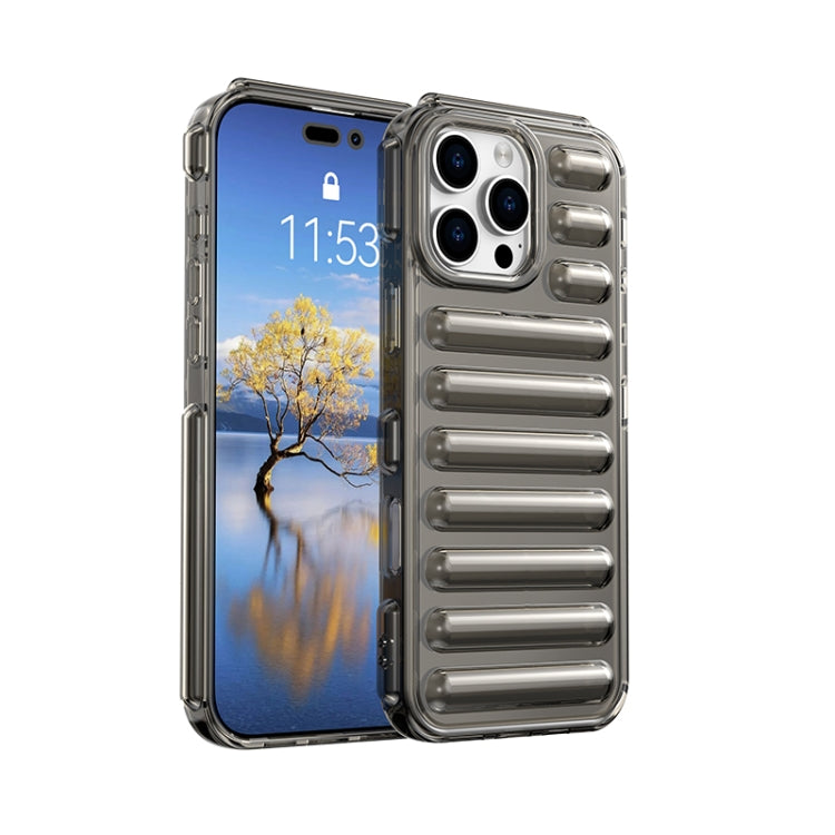 For iPhone 16 Pro Max Capsule Series Candy Color TPU Phone Case(Transparent Grey) - iPhone 16 Pro Max Cases by buy2fix | Online Shopping UK | buy2fix