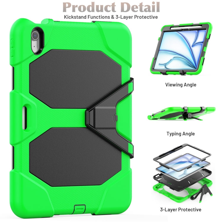 For iPad Air 11 2024 Colorful Silicone Heavy Duty Hybrid PC Tablet Case(Green) - iPad Air 11 2024 Cases by buy2fix | Online Shopping UK | buy2fix