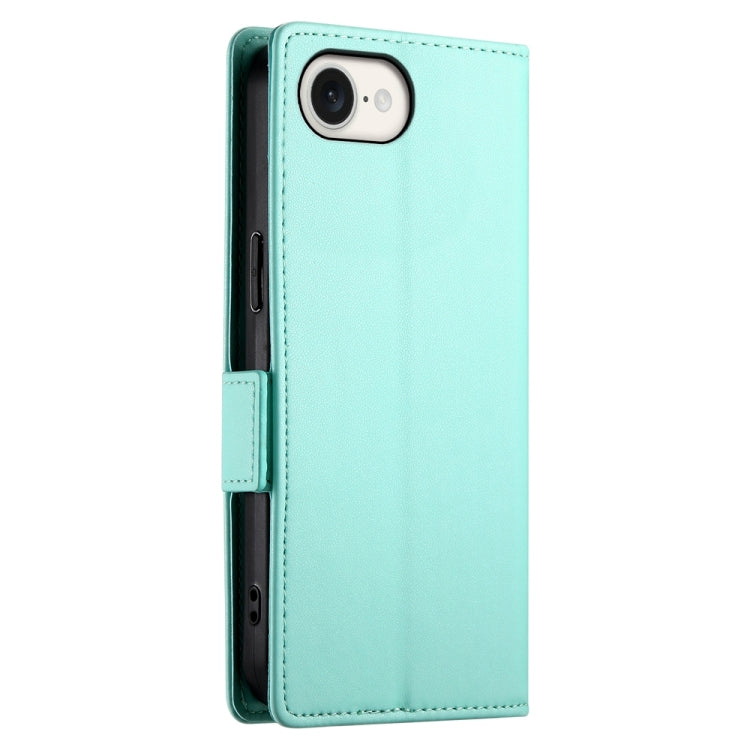 For iPhone SE 2024 Side Buckle Magnetic Frosted Leather Phone Case(Mint Green) - More iPhone Cases by buy2fix | Online Shopping UK | buy2fix