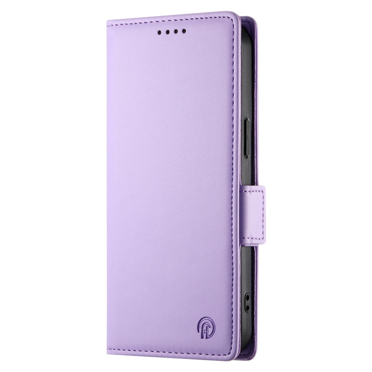 For iPhone SE 2024 Side Buckle Magnetic Frosted Leather Phone Case(Purple) - More iPhone Cases by buy2fix | Online Shopping UK | buy2fix