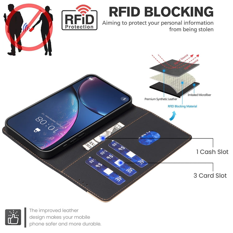 For iPhone 16 Pro Color Matching RFID Anti-theft Leather Phone Case(Black) - iPhone 16 Pro Cases by buy2fix | Online Shopping UK | buy2fix