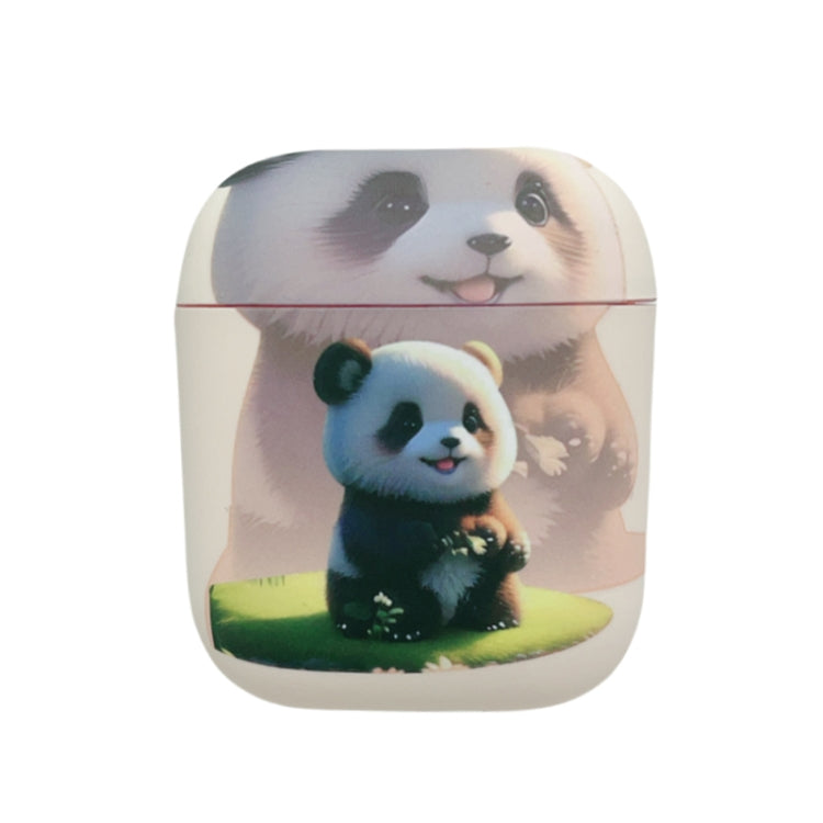 For AirPods 2 / 1 Phantom Panda Pattern Earbuds Box Frosted TPU Case(White) - For AirPods 1/2 by buy2fix | Online Shopping UK | buy2fix