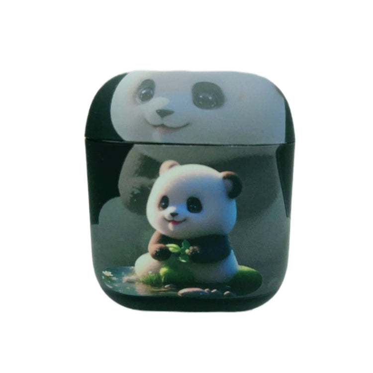 For AirPods 2 / 1 Phantom Panda Pattern Earbuds Box Frosted TPU Case(Black) - For AirPods 1/2 by buy2fix | Online Shopping UK | buy2fix