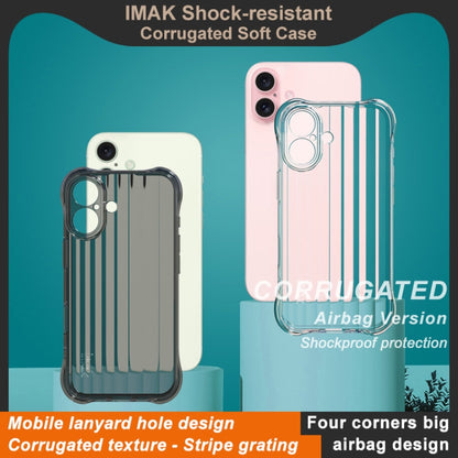 For iPhone 16 IMAK Corrugated Texture Airbag TPU Phone Case(Transparent) - iPhone 16 Cases by imak | Online Shopping UK | buy2fix